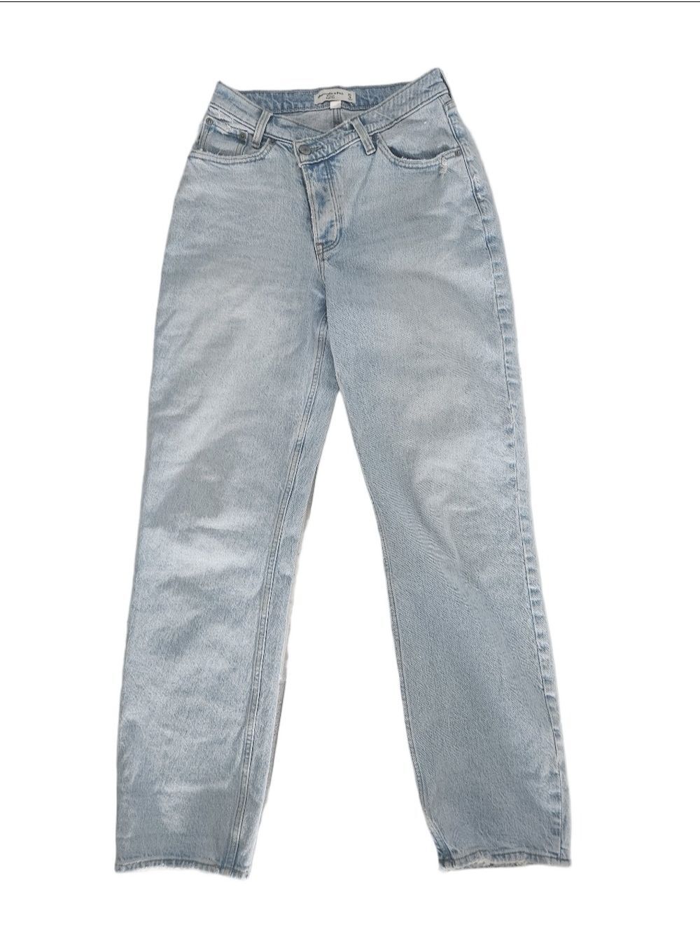 Abercrombie & Fitch Curve Love The Dad High Rise Jeans 25 Light Wash - Picture 7 of 8